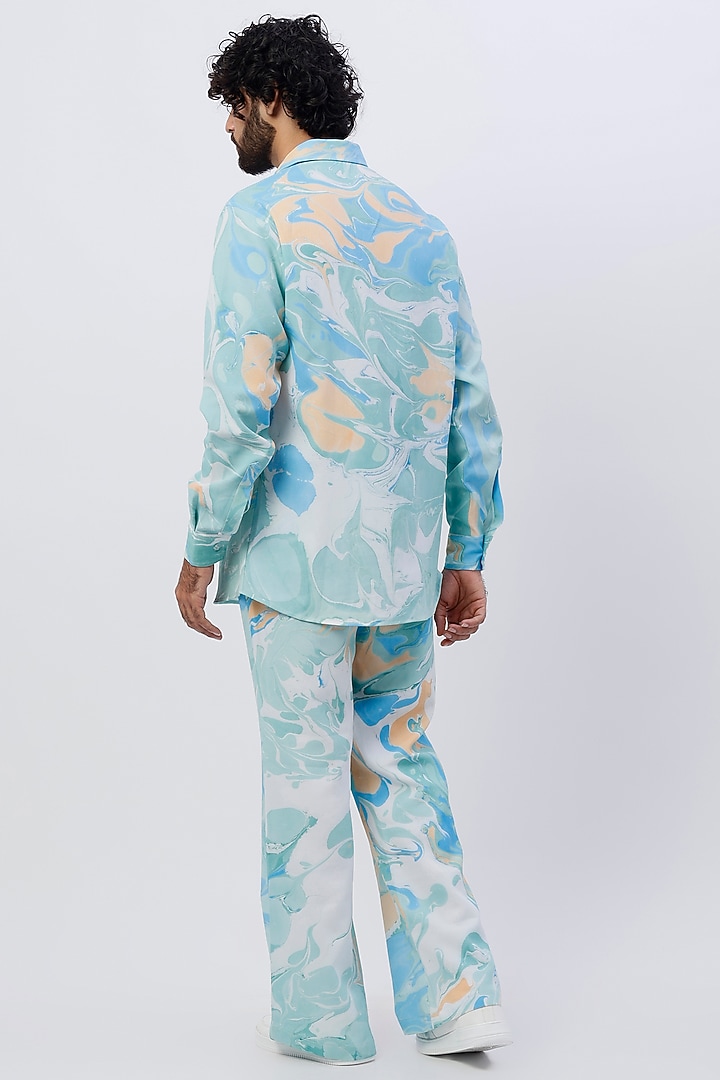 Sky Blue Moss Crepe Co-Ord Set by Erised Pret at Pernia's Pop Up Shop