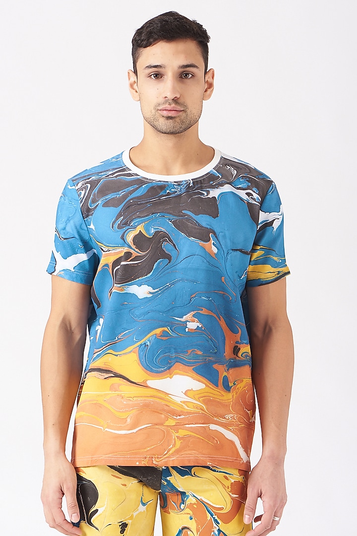 Multi-Colored Polyester Silk Blend Co-Ord Set by Erised Pret at Pernia's Pop Up Shop