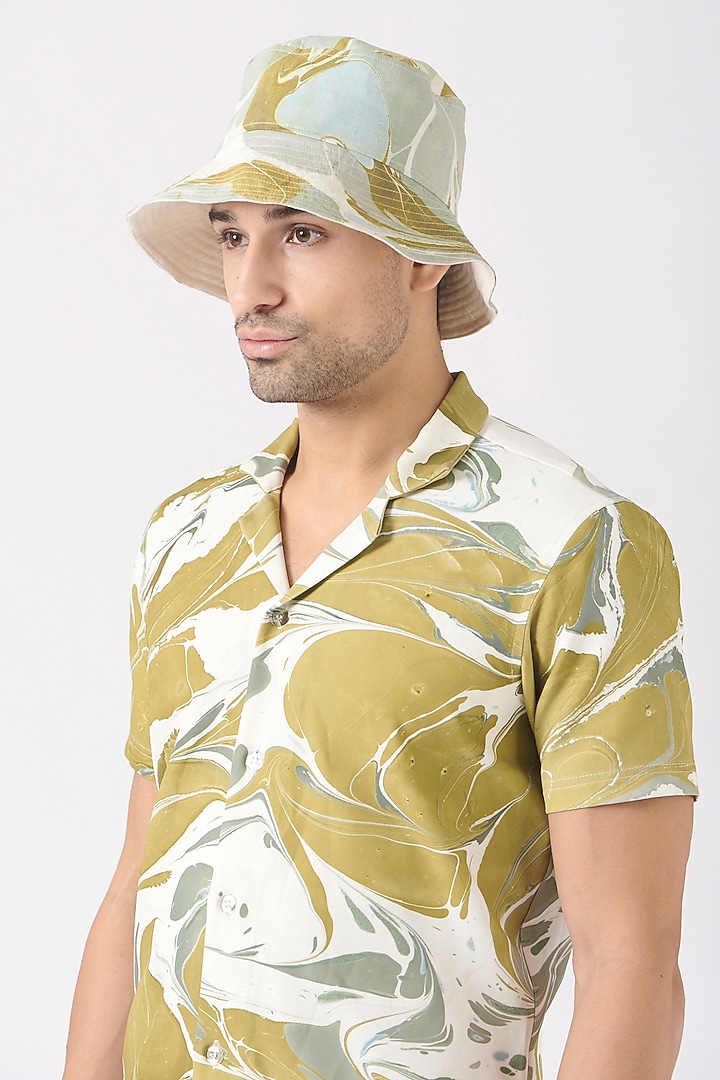 White Silk Bucket Hat by Erised Pret at Pernia's Pop Up Shop