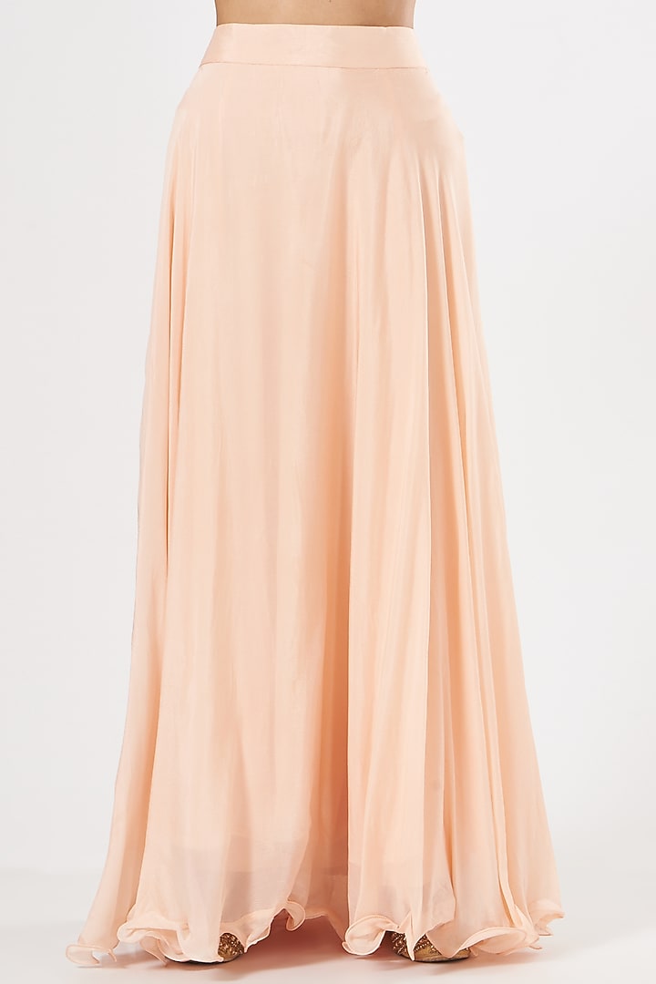 Peach Embroidered Cape Set by House of Erum at Pernia's Pop Up Shop