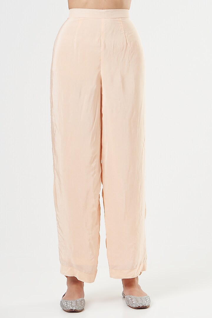 Nude Crochet Lace Kurta Set by House of erum at Pernia's Pop Up Shop