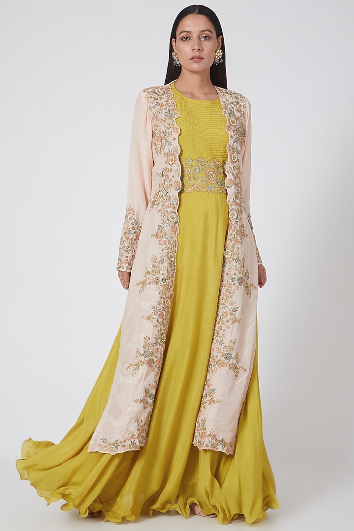 Blush Pink Crepe Skirt Set by House of erum at Pernia's Pop Up Shop