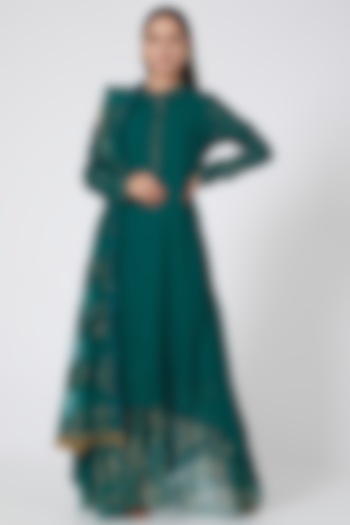 Teal Blue Sequins Embroidered Tunic Set by House of erum at Pernia's Pop Up Shop
