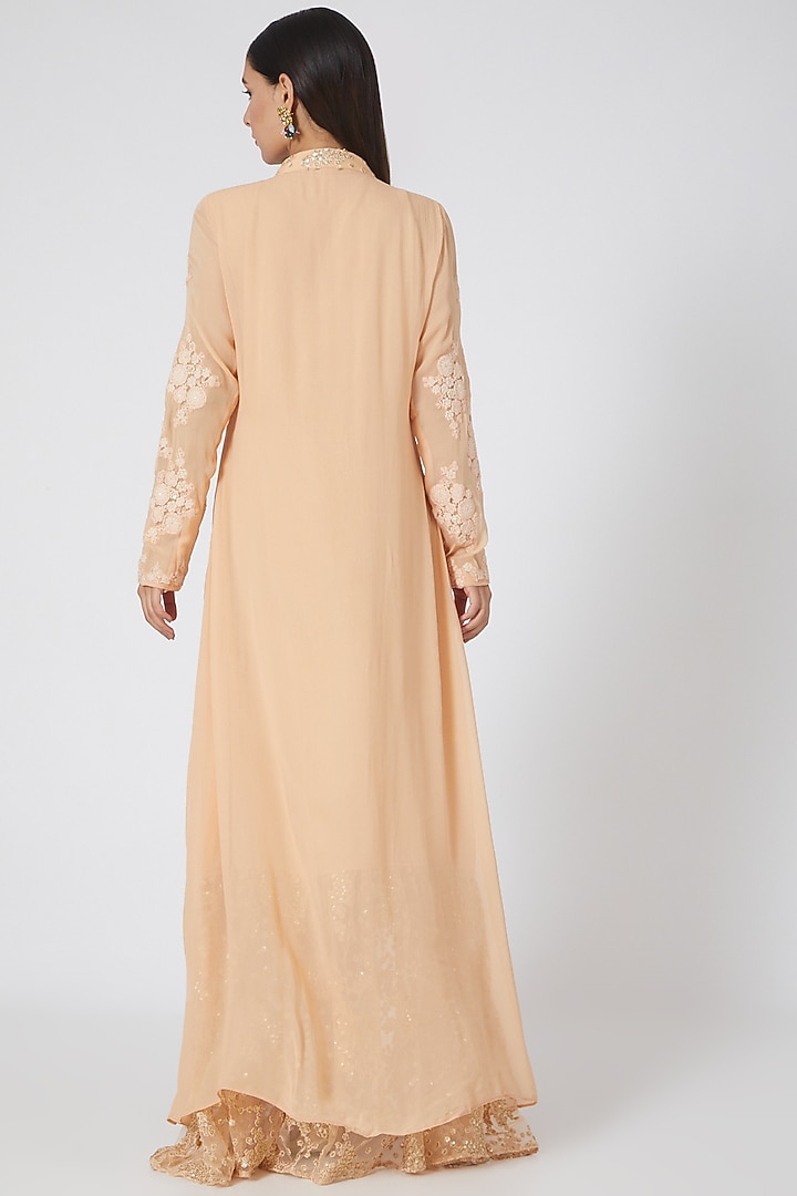 Peach Sequins Embroidered Tunic Set by House of erum at Pernia's Pop Up Shop