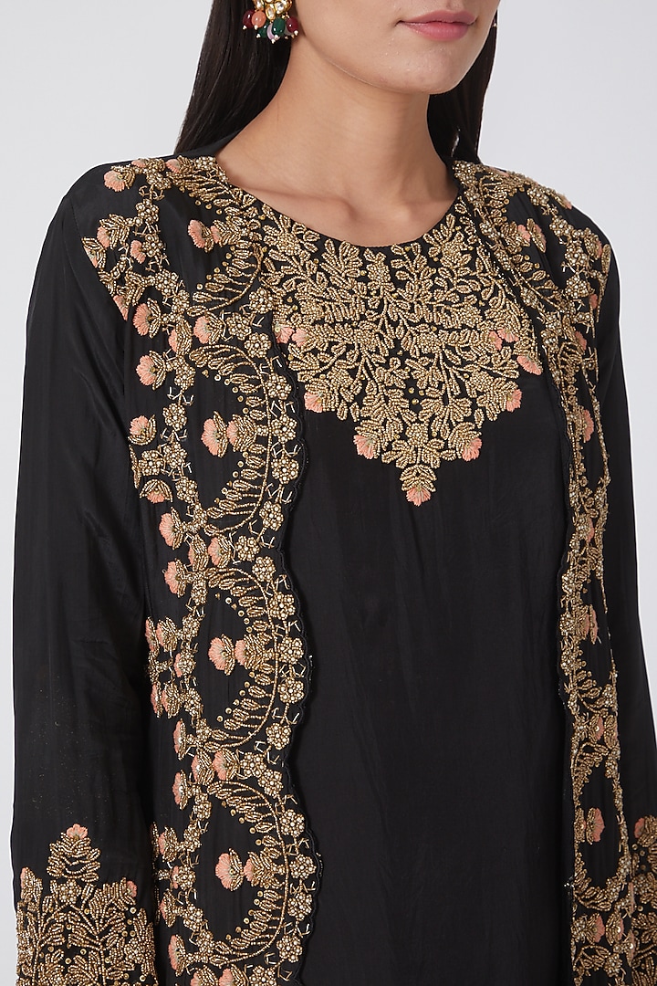 Black Pearl Embroidered Jacket Set by House of erum at Pernia's Pop Up Shop