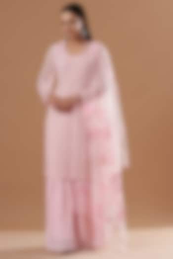 Baby Pink Georgette Gharara Set by House of erum