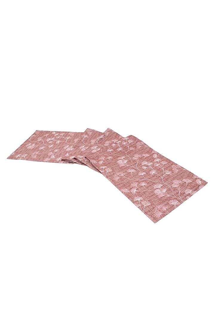 Gingko Plum Cotton Floral Digital Printed Table Runner by Eris home at Pernia's Pop Up Shop