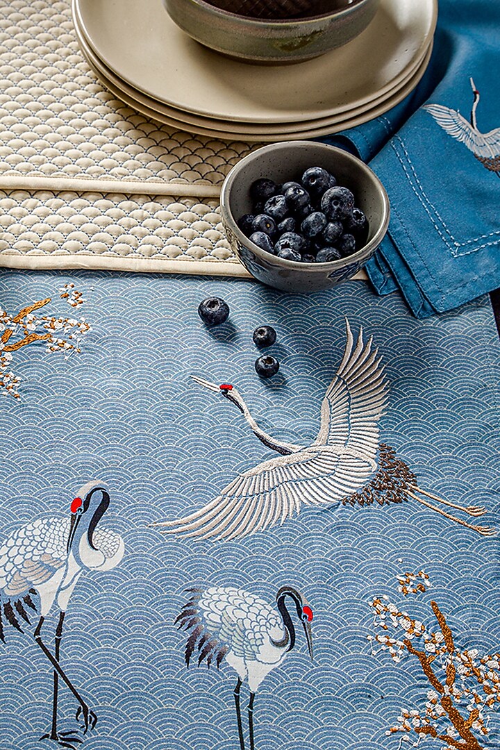 Spring Blue Cotton Table Runner by Eris home at Pernia's Pop Up Shop
