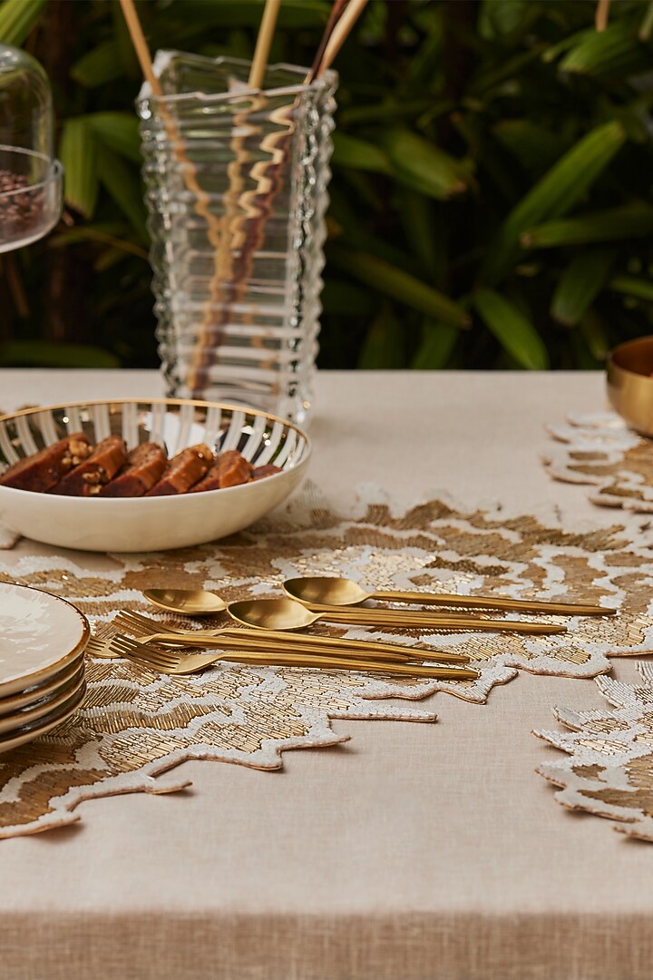 Golden Glass Beaded Table Runner by Eris home at Pernia's Pop Up Shop