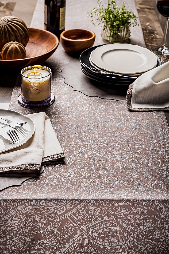 Silver Foil Printed Table Runner by Eris home at Pernia's Pop Up Shop