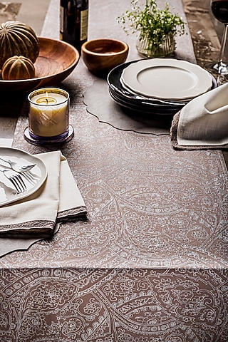 Silver Foil Printed Table Runner by Eris home
