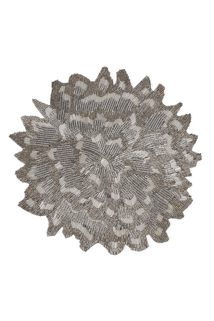 Grey & Silver Glass Beaded Table Mat Set by Eris home at Pernia's Pop Up Shop