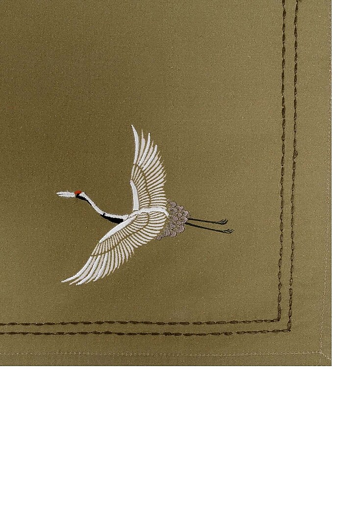 Olive Embroidered Dinner Napkin Set by Eris home at Pernia's Pop Up Shop
