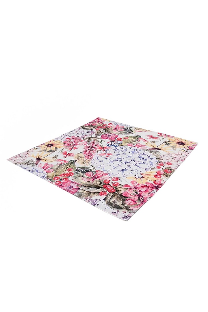Multi-Colored Digital Floral Printed Dinner Napkin Set by Eris home at Pernia's Pop Up Shop