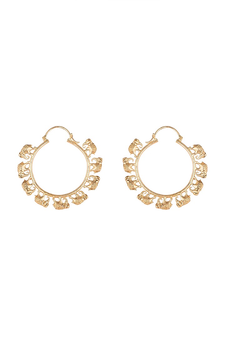 Gold Plated Haathi Hoop Earrings Design by House of Esa at Pernia's Pop ...