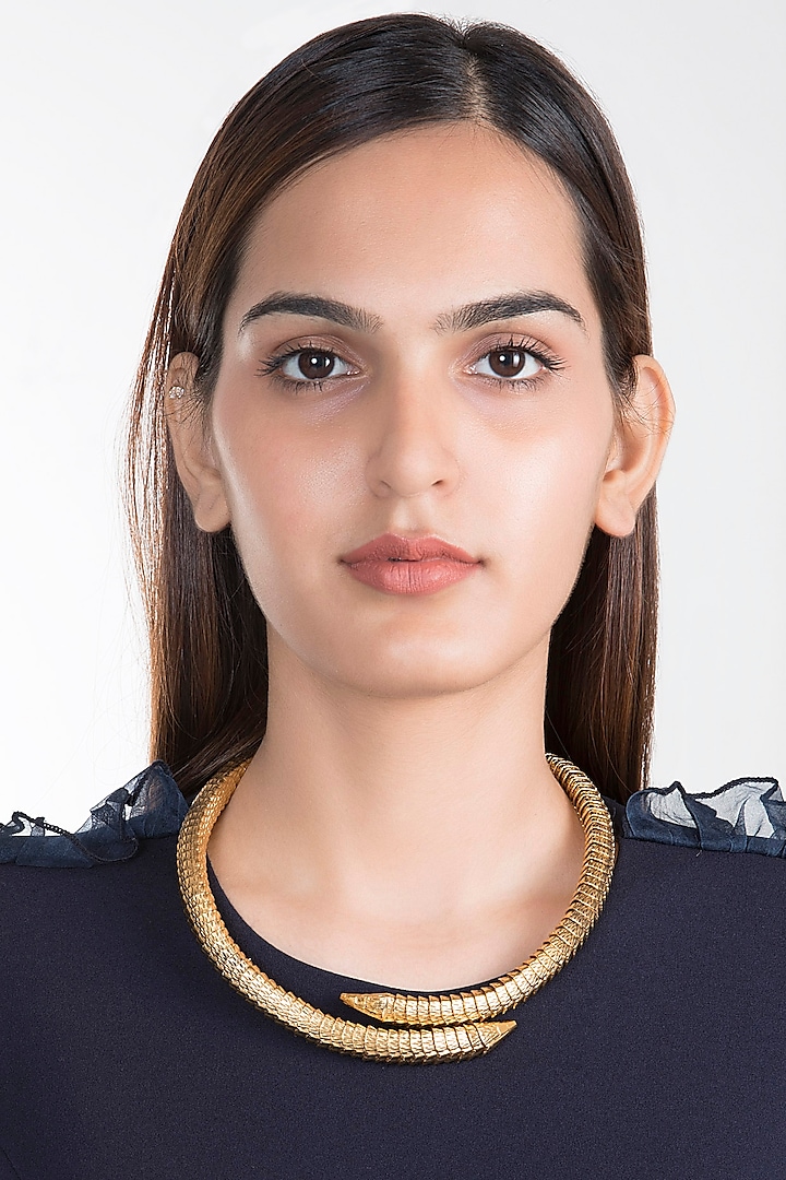 Gold Plated Naag Necklace by House of Esa