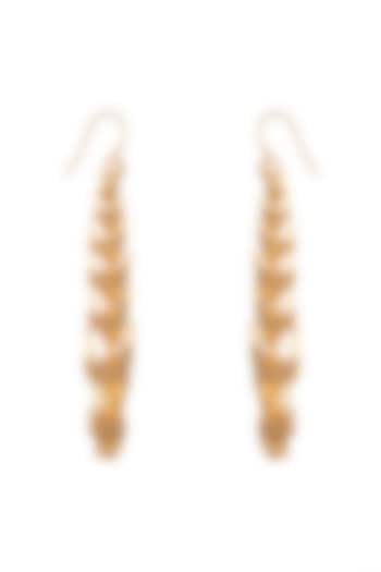 Gold Plated Horns Drop Earrings by House of Esa