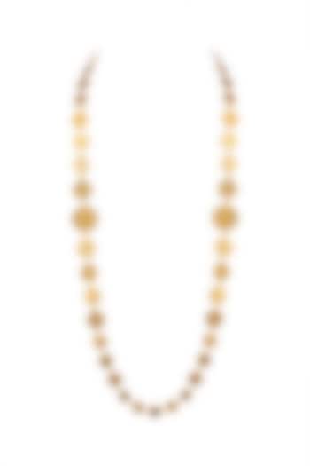 Gold Finish Basil Leaf Coin Necklace by House Of Esa