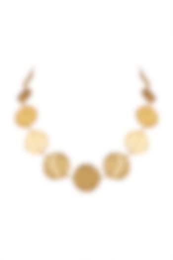 Gold Finish Coin Necklace by House Of Esa