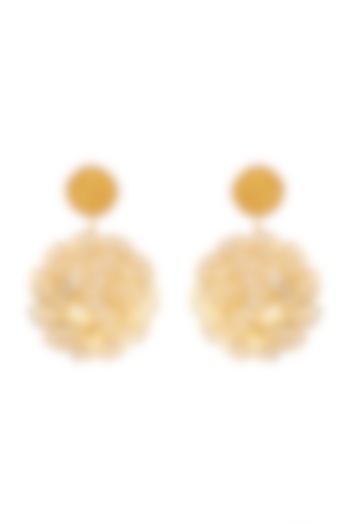 Gold Finish Drop Earrings by House Of Esa