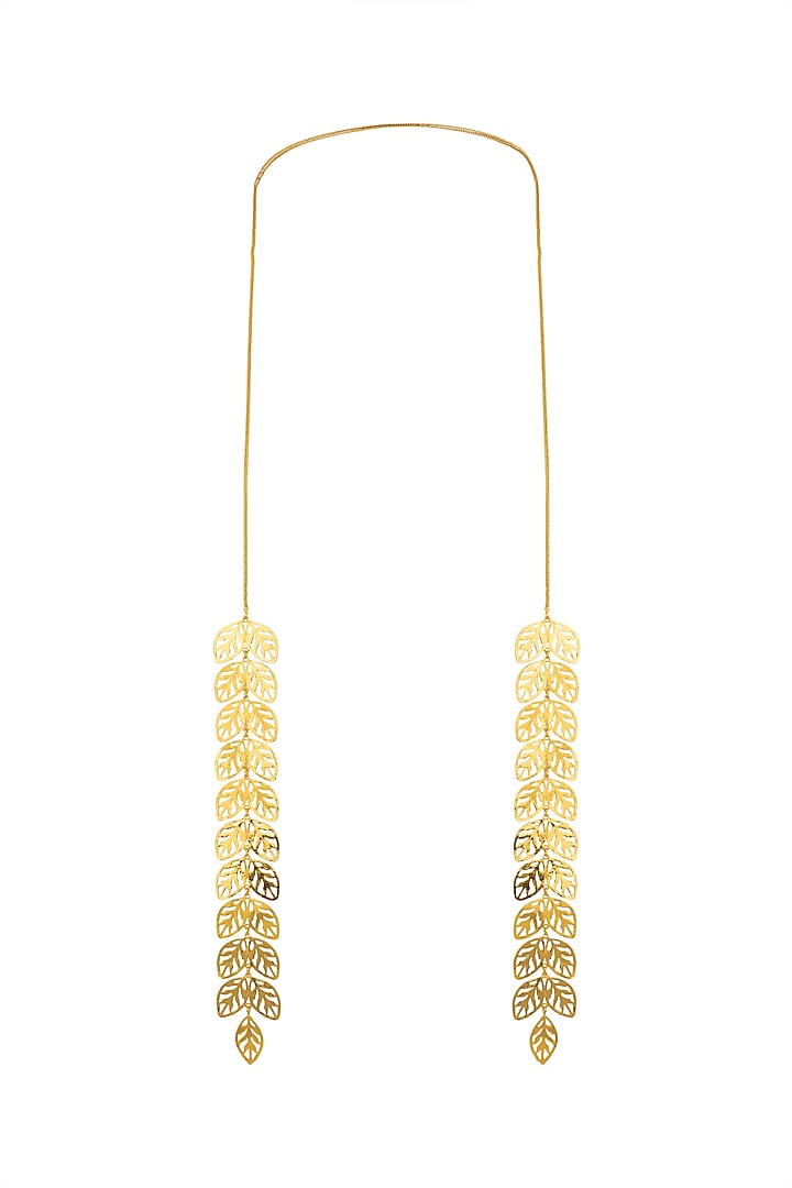 Gold Finish Scarf Necklace by House Of Esa