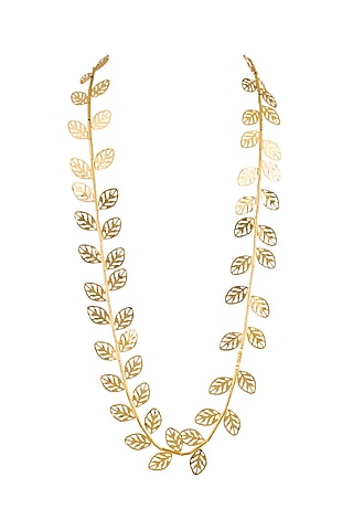 Gold Finish Basil Chain Necklace by House Of Esa