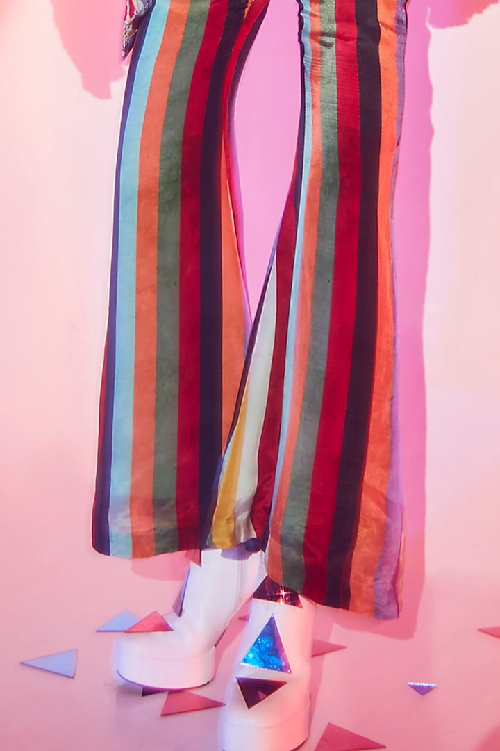 Multi-Colored Viscose Crepe Jacket Set by Esha L Amin at Pernia's Pop Up Shop