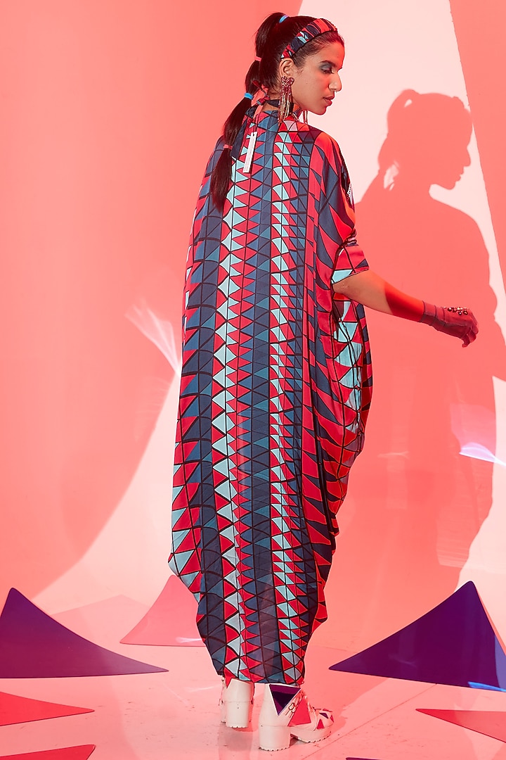 Multi-Colored Viscose Crepe Kaftan by Esha L Amin at Pernia's Pop Up Shop