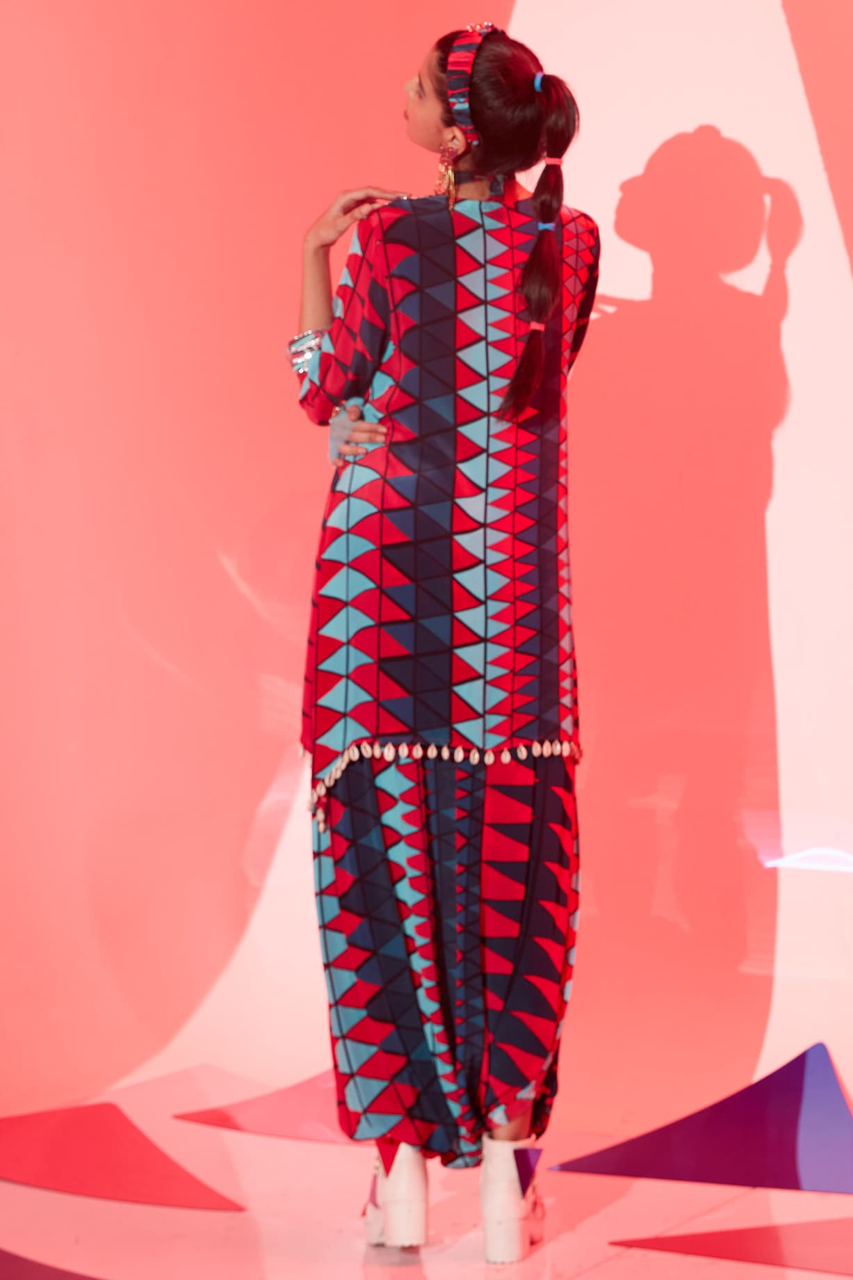 Multi-Colored Viscose Crepe Co-Ord Set Design by Eshaa Amiin at Pernia's  Pop Up Shop 2024