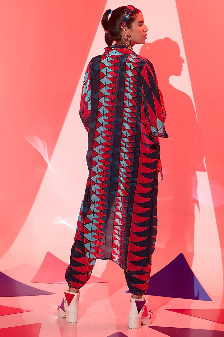 Multi-Colored Viscose Crepe Long Kurta by Esha L Amin at Pernia's Pop Up Shop