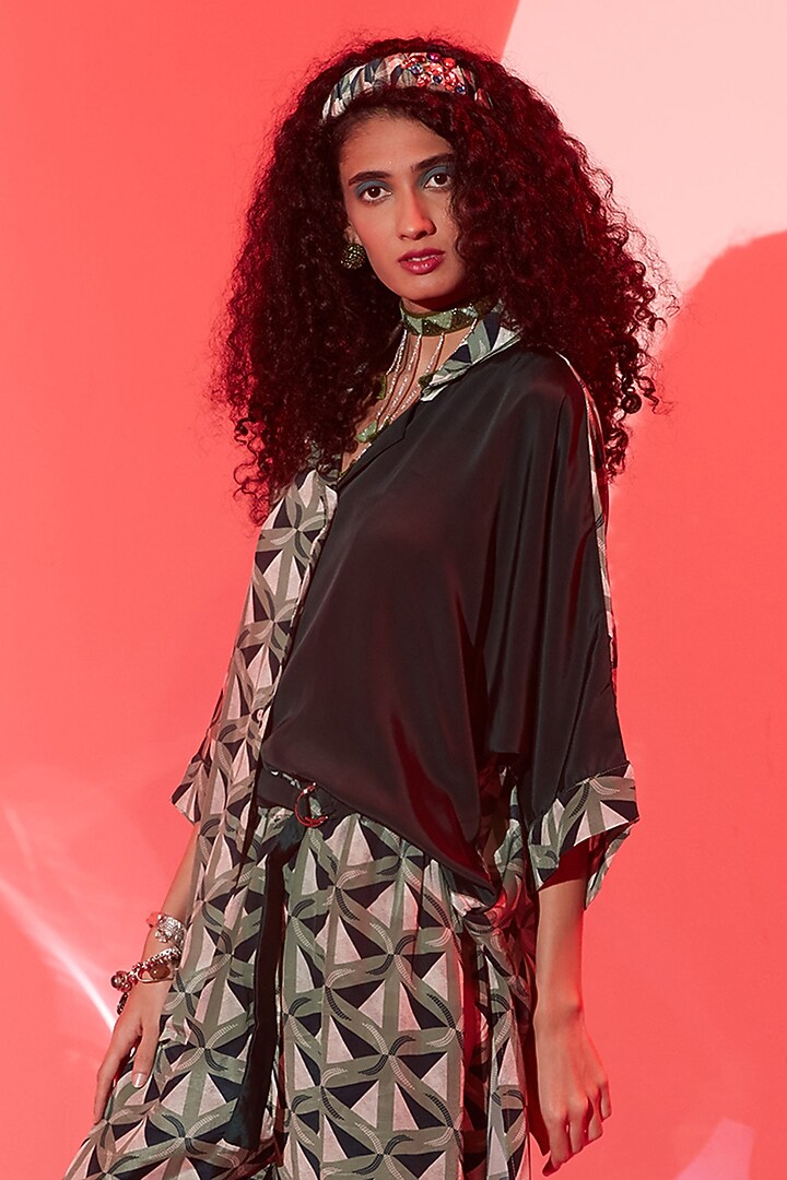 Green Viscose Crepe Co-Ord Set by Esha L Amin at Pernia's Pop Up Shop