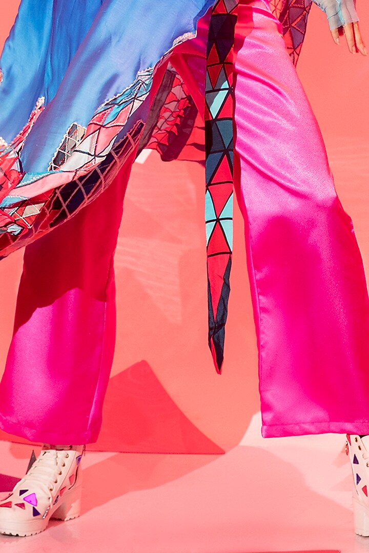 Multi-Colored Viscose Crepe Printed Cape Set by Esha L Amin at Pernia's Pop Up Shop