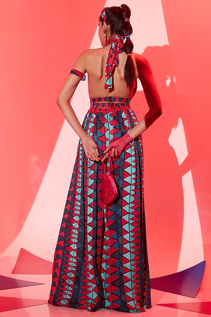 Multi-Colored Viscose Crepe Jumpsuit by Esha L Amin at Pernia's Pop Up Shop