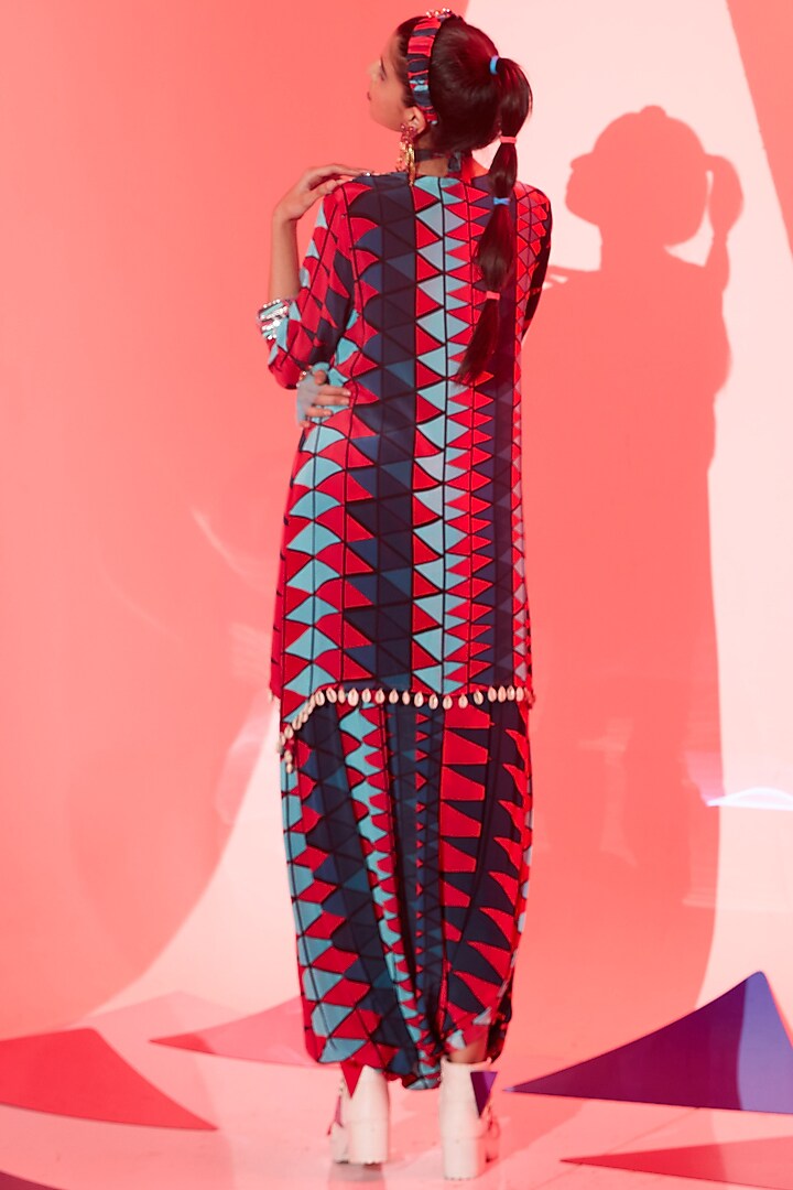Multi-Coloured Viscose Crepe Kurta Set by Esha L Amin at Pernia's Pop Up Shop