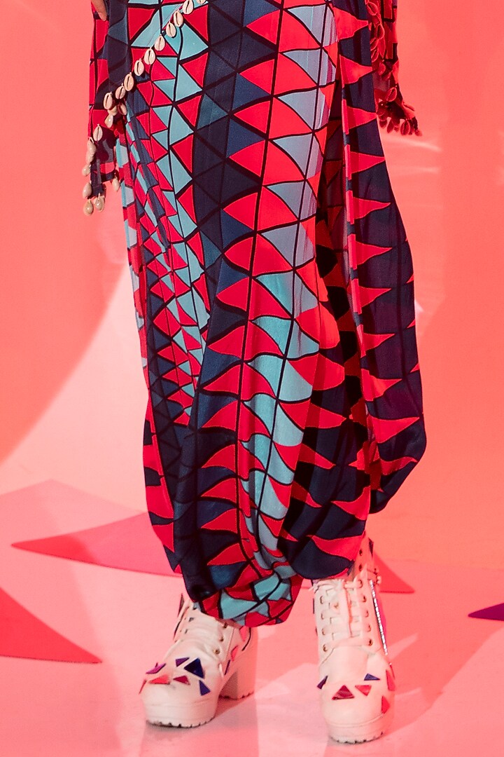 Multi-Coloured Viscose Crepe Kurta Set by Esha L Amin at Pernia's Pop Up Shop