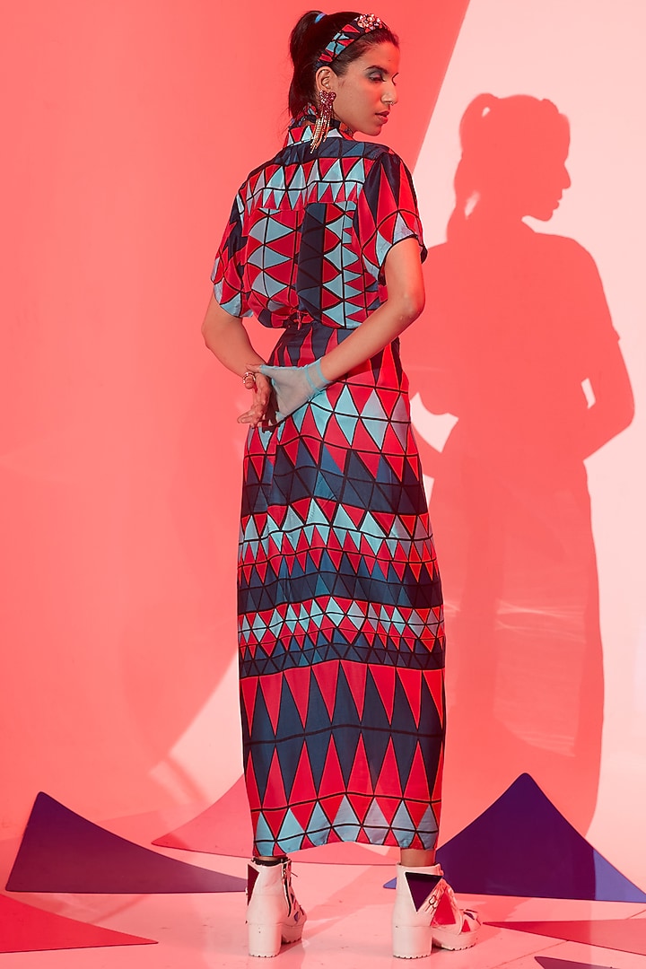 Multi-Coloured Viscose Crepe Printed Skirt Set by Esha L Amin at Pernia's Pop Up Shop