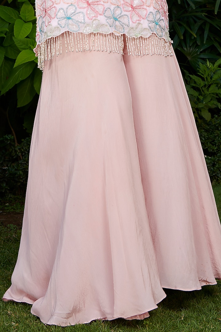 Pink Georgette Wedding Sharara Set by Esha L Amin at Pernia's Pop Up Shop