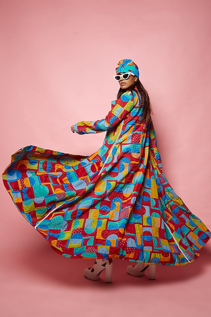 Multi-Colored Crepe Shrug by Esha L Amin at Pernia's Pop Up Shop