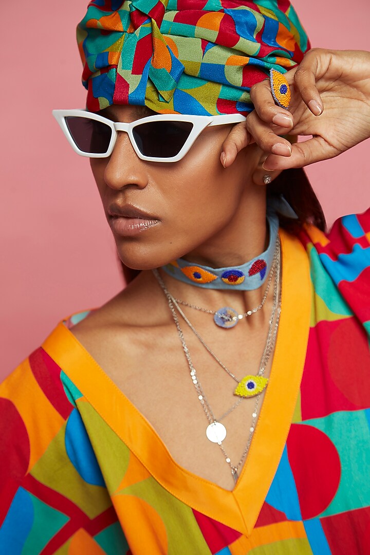 Multi-Colored Crepe Romper by Esha L Amin at Pernia's Pop Up Shop