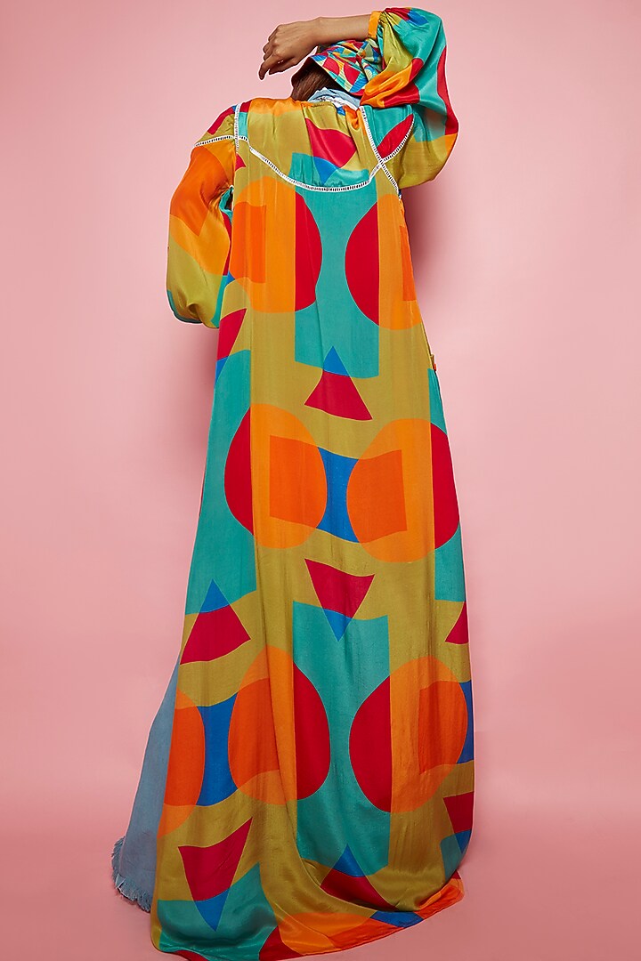 Multi-Colored Crepe Printed Overlay by Esha L Amin at Pernia's Pop Up Shop
