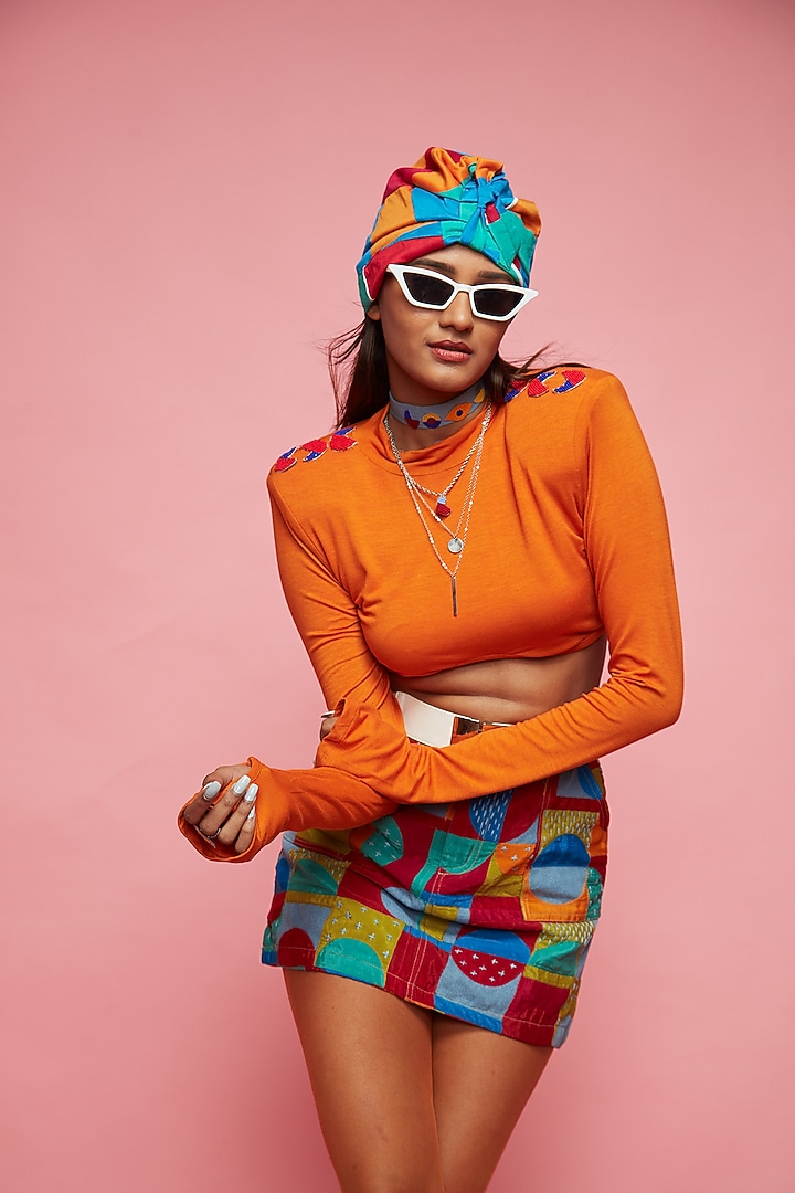 Orange Knit Top by Esha L Amin at Pernia's Pop Up Shop