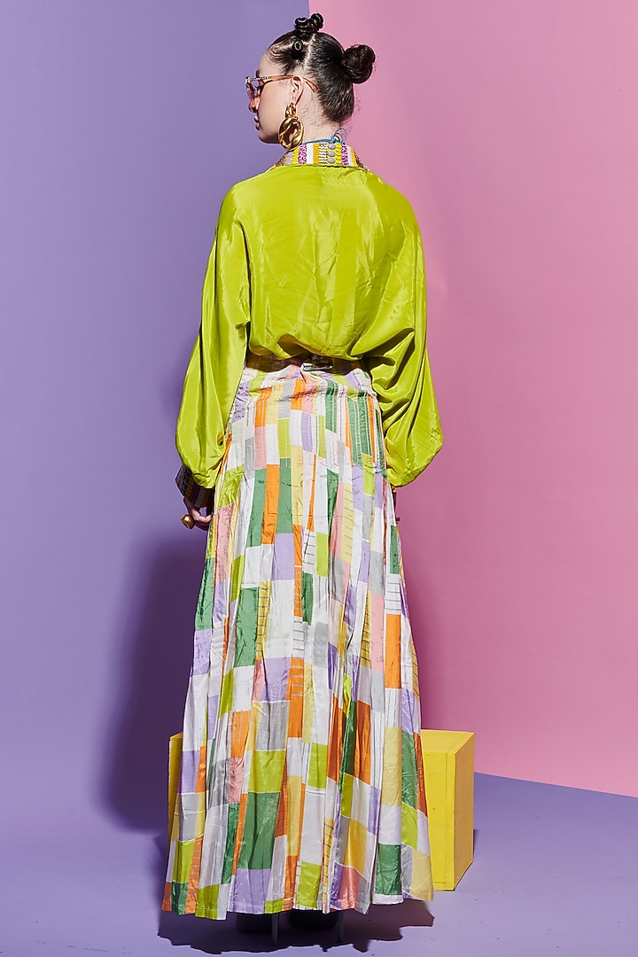 Multi-Colored Muslin Printed Skirt by Esha L Amin at Pernia's Pop Up Shop