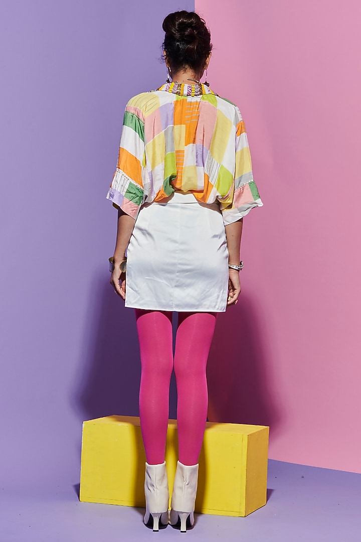 Multi-Colored Muslin Printed & Embroidered Top by Esha L Amin at Pernia's Pop Up Shop