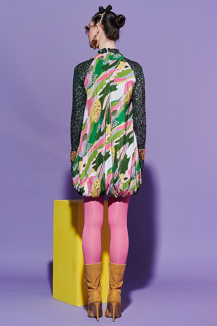 Multi-Colored Viscose Crepe Vacation Dress by Esha L Amin at Pernia's Pop Up Shop