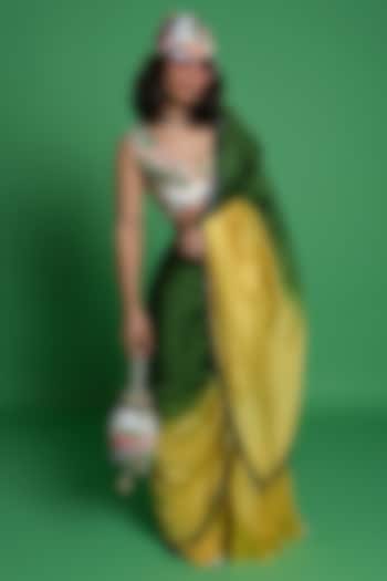 Multi-Colored Chanderi Ombre Party Wear Saree by Esha L Amin at Pernia's Pop Up Shop