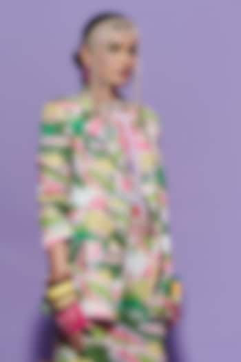 Multi-Colored Georgette Printed Blazer by Esha L Amin at Pernia's Pop Up Shop