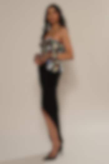 Multicolor Embellished Viscose Crepe Corset Top by Esha L Amin at Pernia's Pop Up Shop