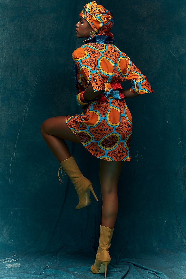 Yellow & Orange Half-n-Half Vacation Shirt Dress by Esha L Amin at Pernia's Pop Up Shop