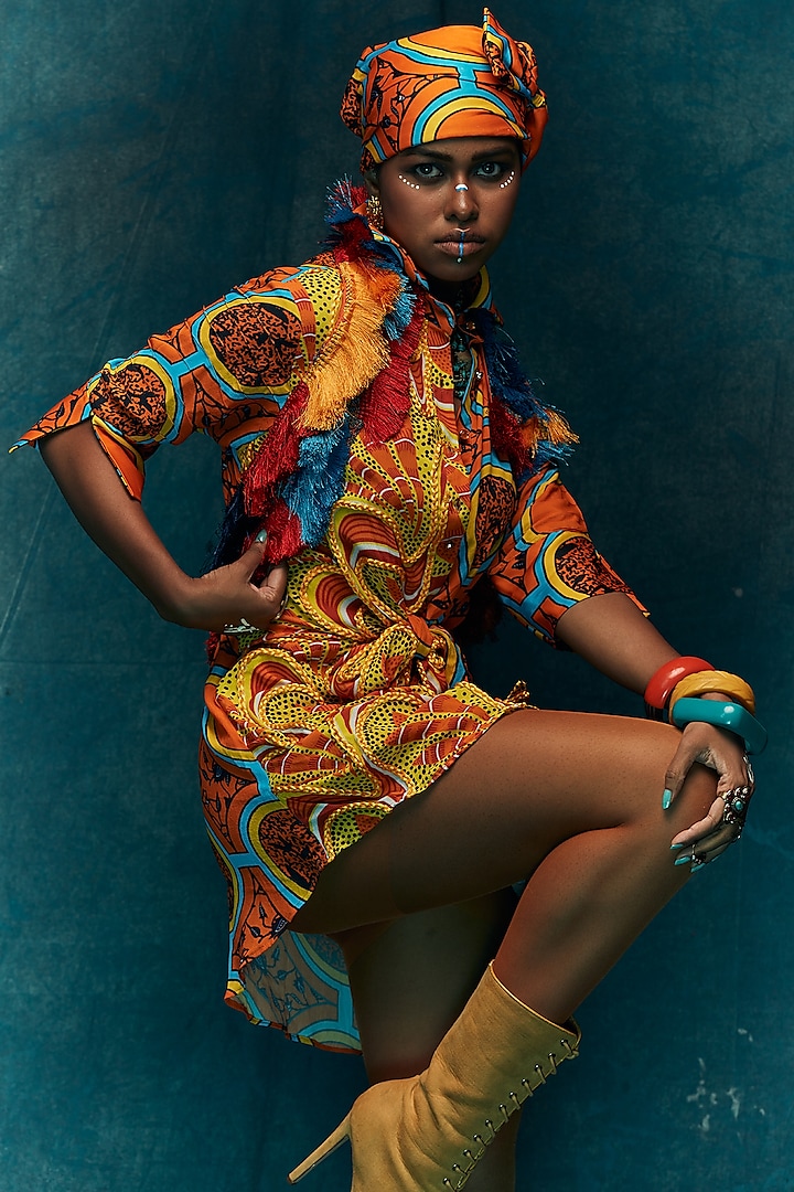 Multi-Colored Printed Gilet by Esha L Amin at Pernia's Pop Up Shop