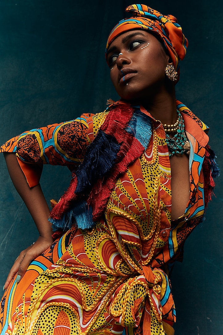 Multi-Colored Printed Gilet by Esha L Amin at Pernia's Pop Up Shop